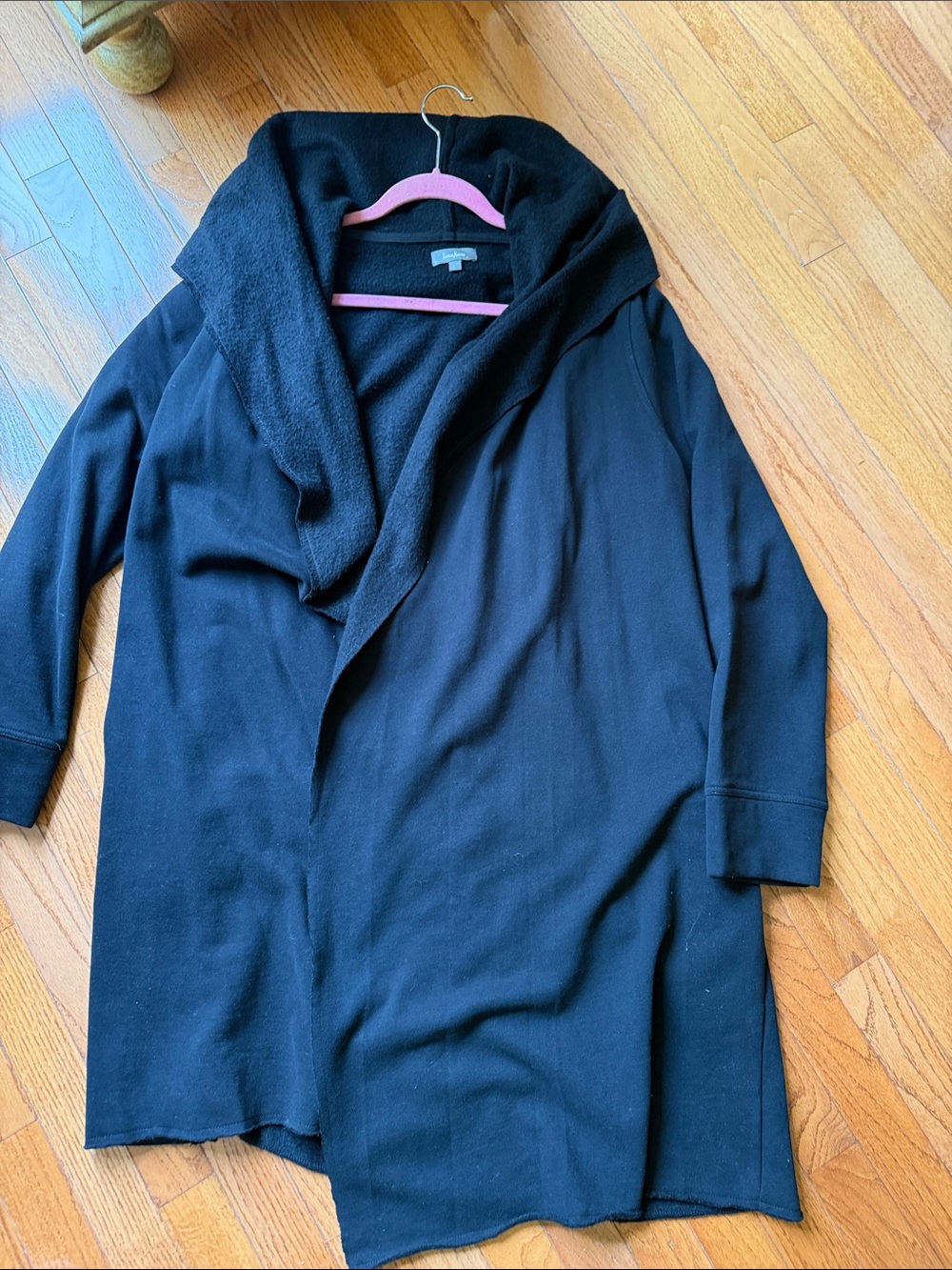 Neiman Marcus Black Open-Front Shawl Collar Cardigan